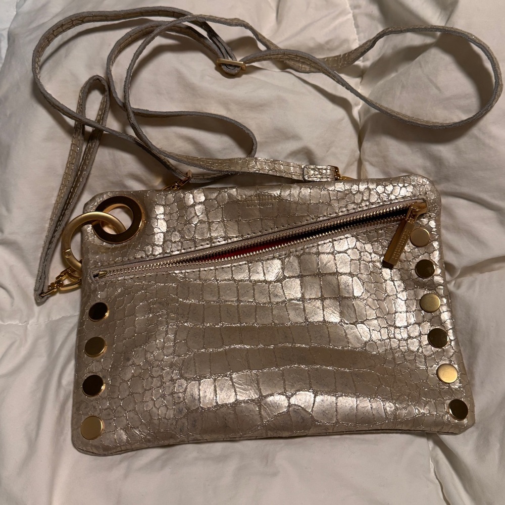 Hammitt Nash Gold Croc Embossed